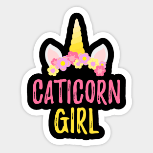 Caticorn Girl for Unicorn cat meowgical pets lover Sticker